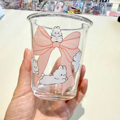 Bow & Bunny Glass Cup 400ml