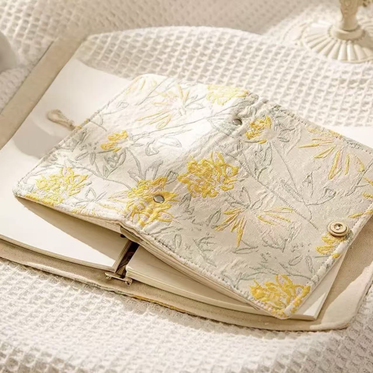 Handmade Fabric Floral A6 Ring Binder Notebook Blank 90 Sheets