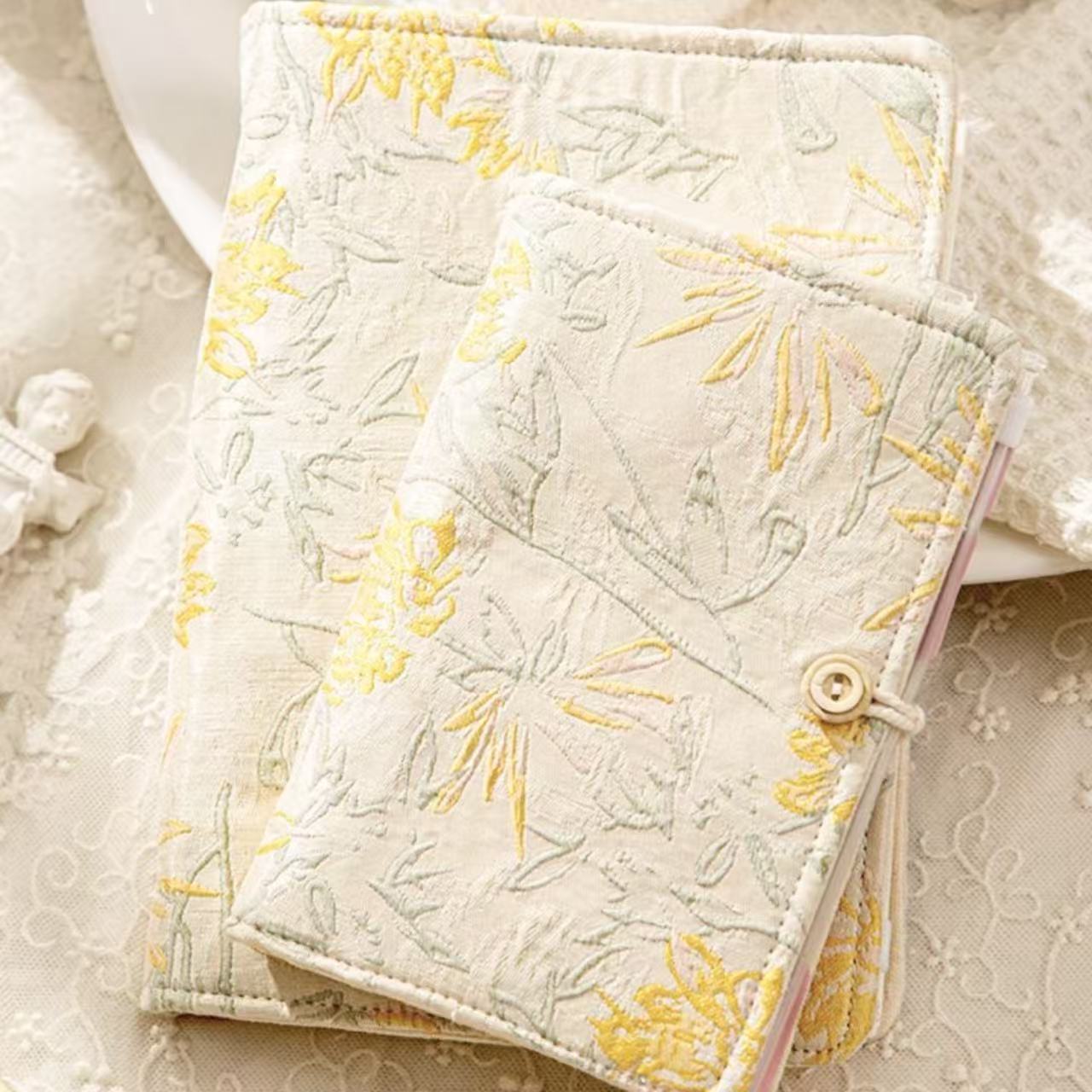 Handmade Fabric Floral A6 Ring Binder Notebook Blank 90 Sheets