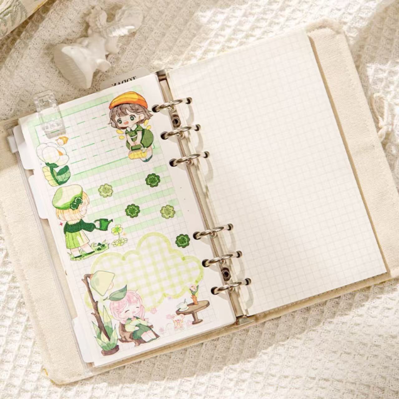 Handmade Fabric Floral A6 Ring Binder Notebook Blank 90 Sheets