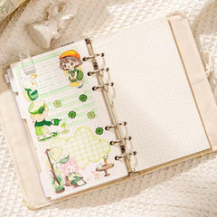 Handmade Fabric Floral A6 Ring Binder Notebook Blank 90 Sheets