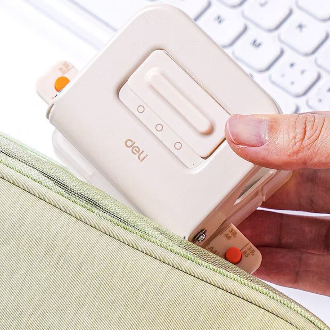 Adjustable Cream Colour 3/6 Hole Punch