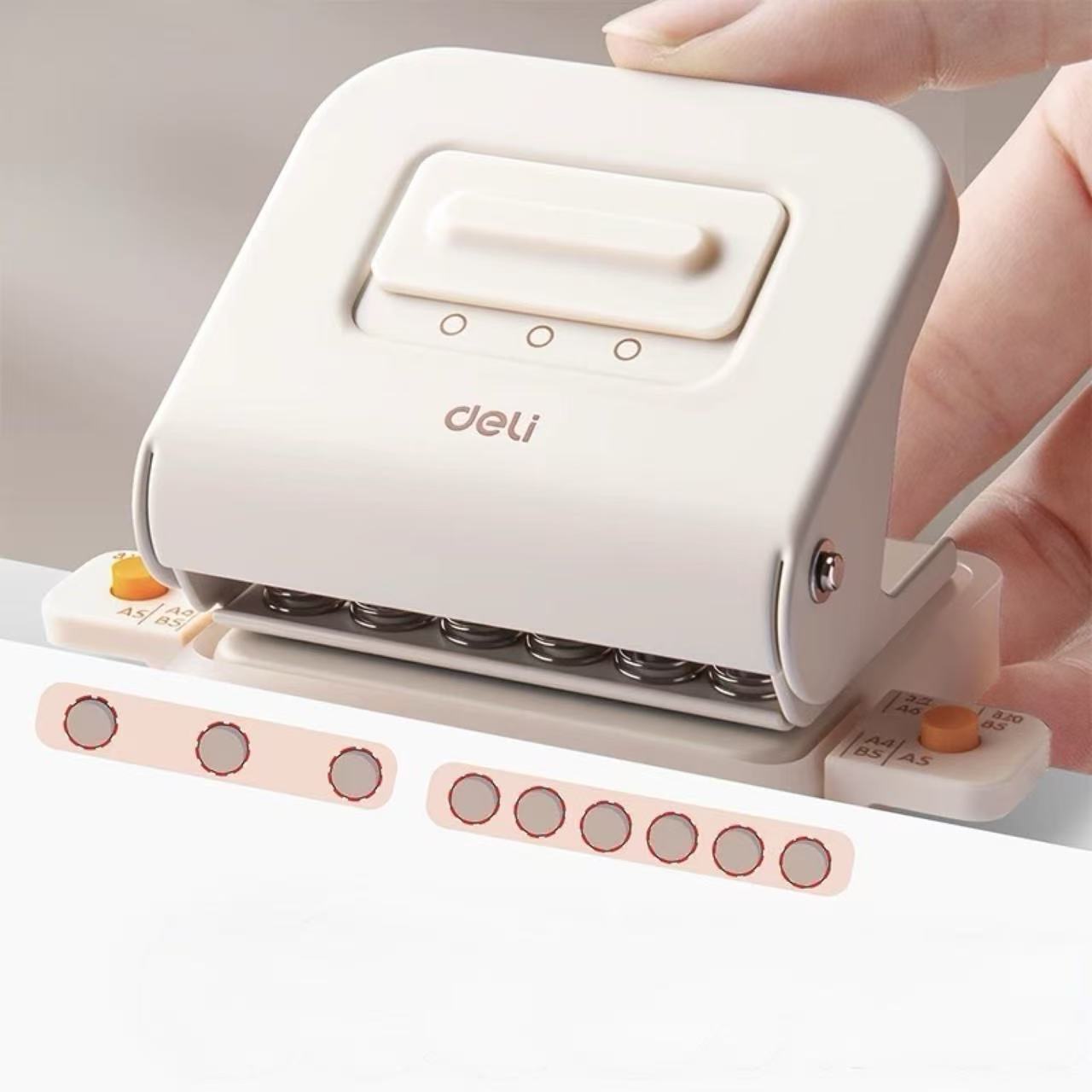 Adjustable Cream Colour 3/6 Hole Punch