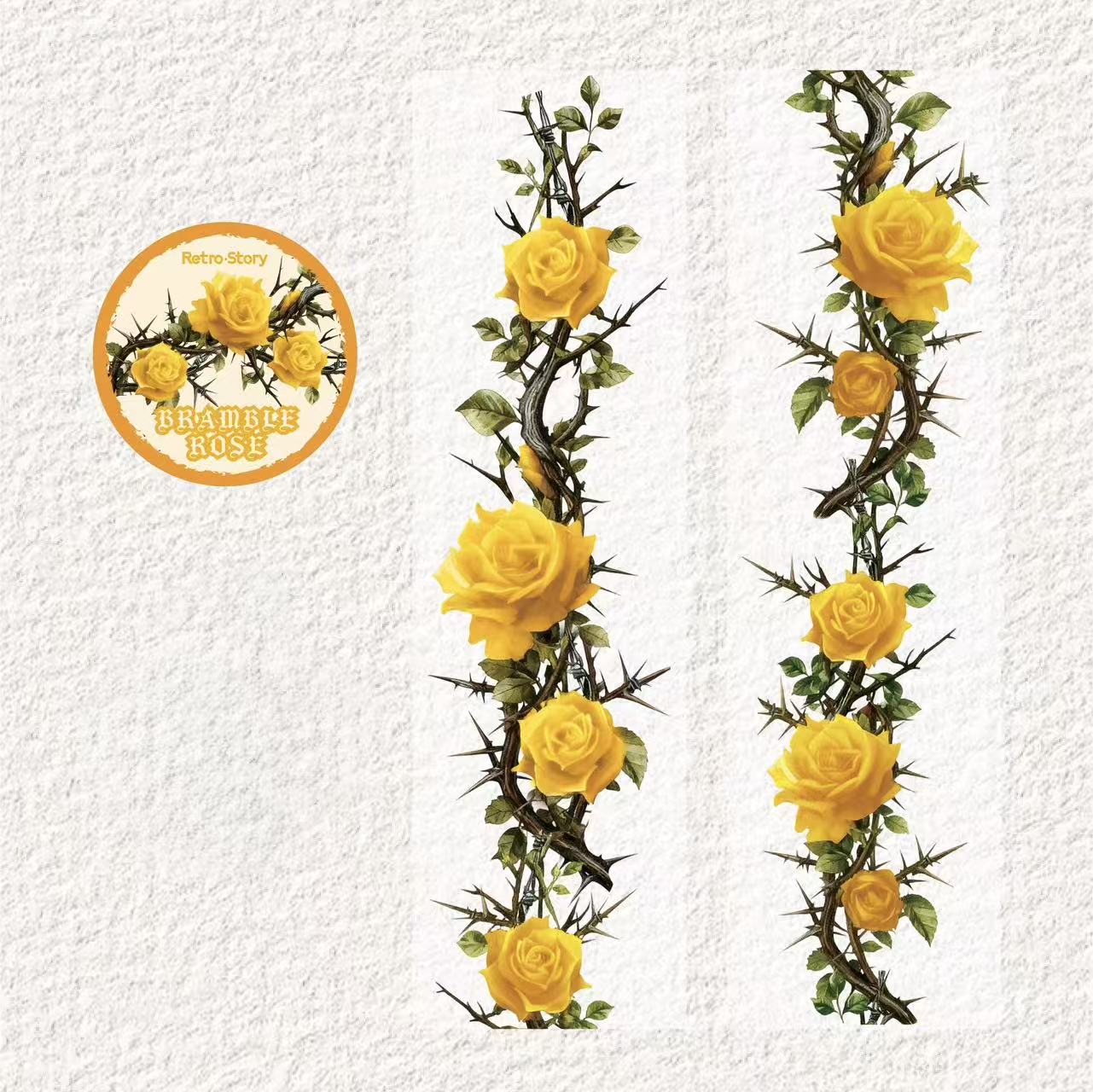 Thorn Rose PET Waterproof Decorative Tape 5cm × 2m
