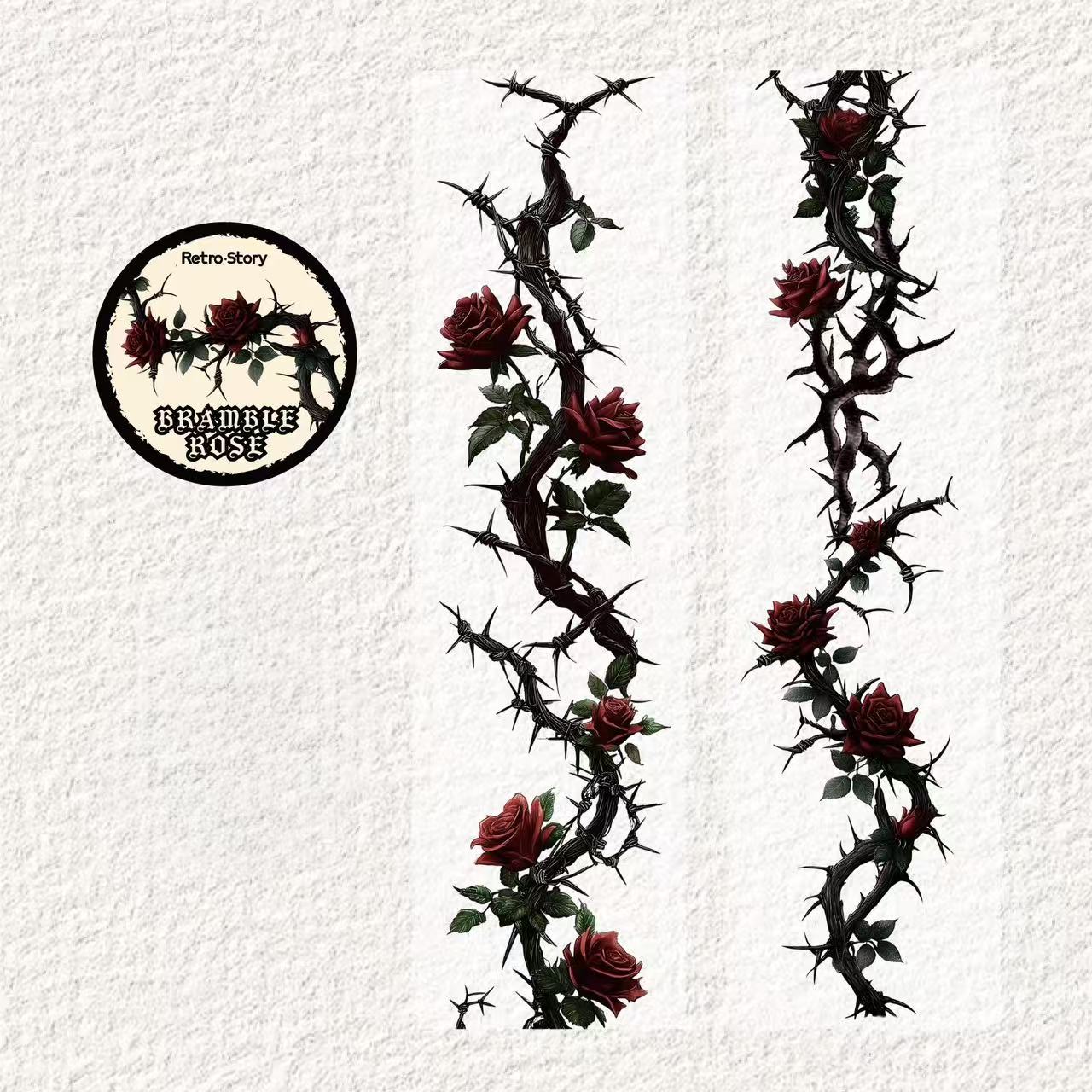 Thorn Rose PET Waterproof Decorative Tape 5cm × 2m
