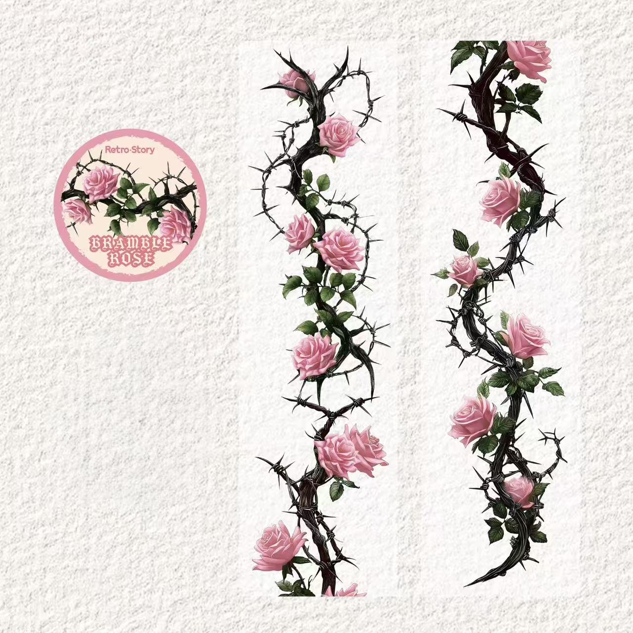 Thorn Rose PET Waterproof Decorative Tape 5cm × 2m