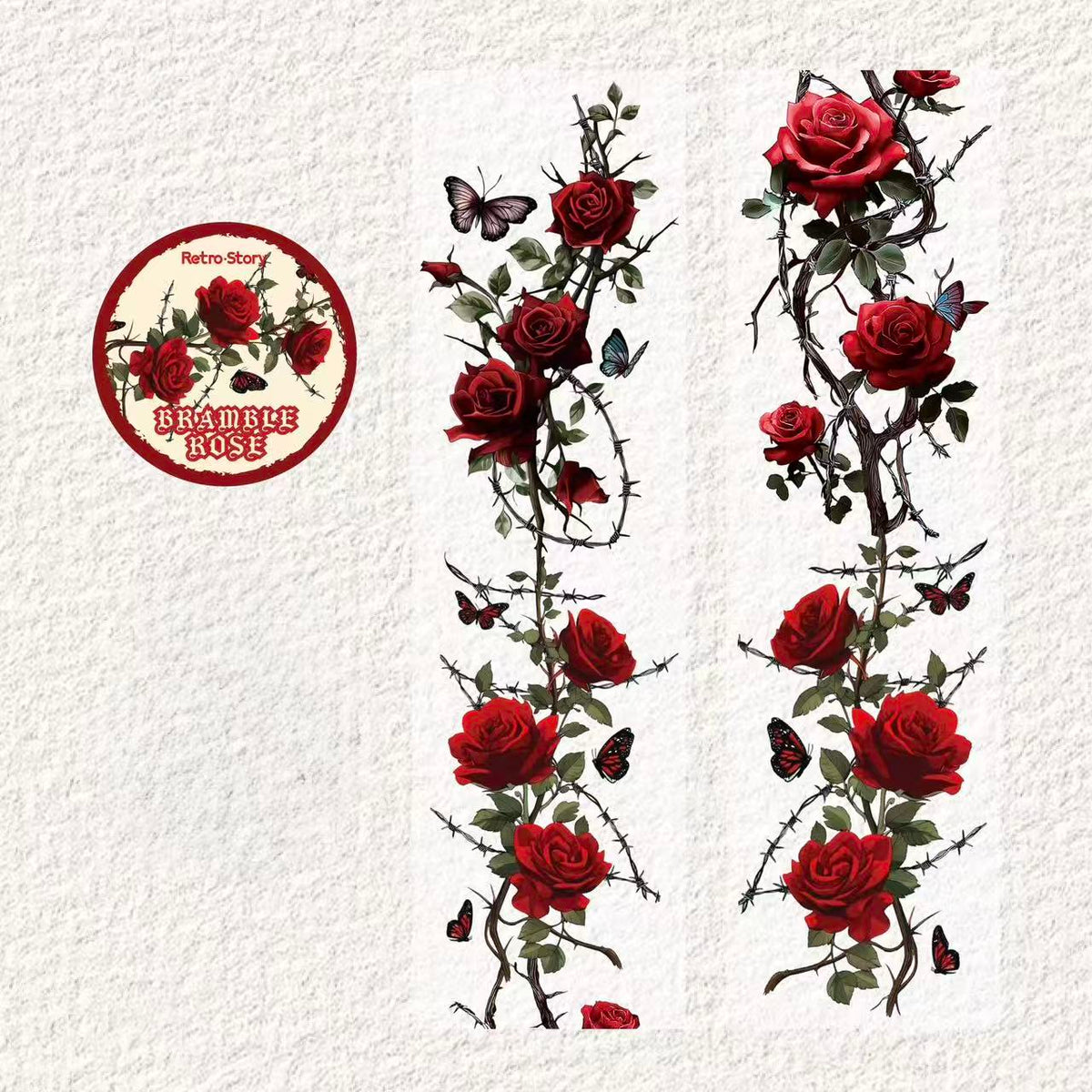 Thorn Rose PET Waterproof Decorative Tape 5cm × 2m