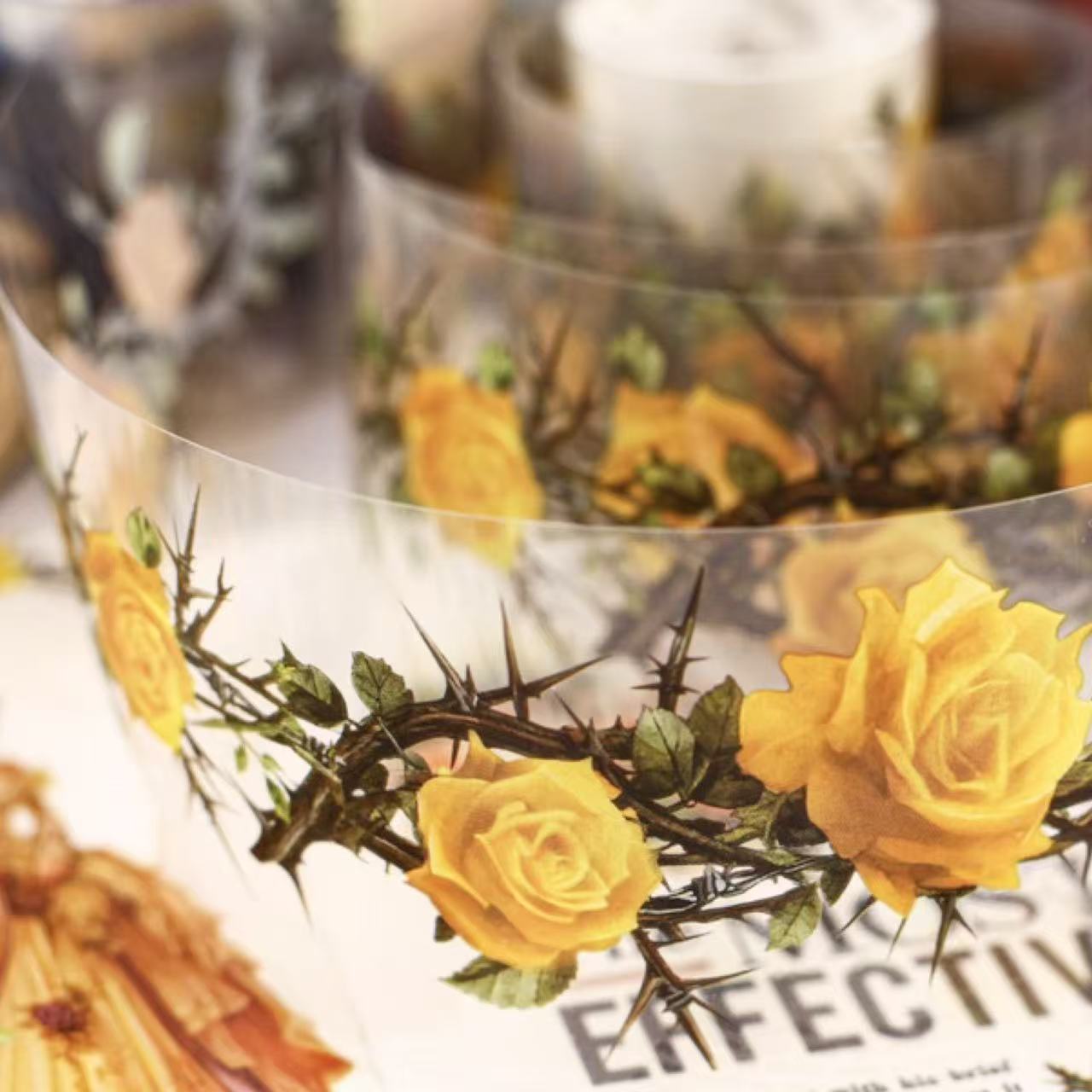 Thorn Rose PET Waterproof Decorative Tape 5cm × 2m