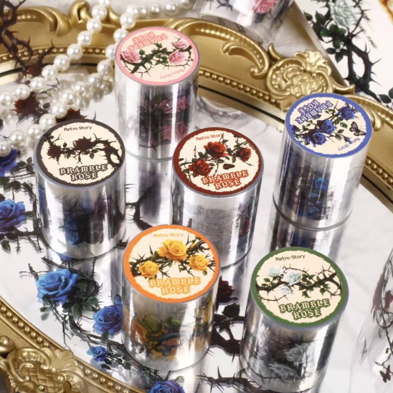 Thorn Rose PET Waterproof Decorative Tape 5cm × 2m