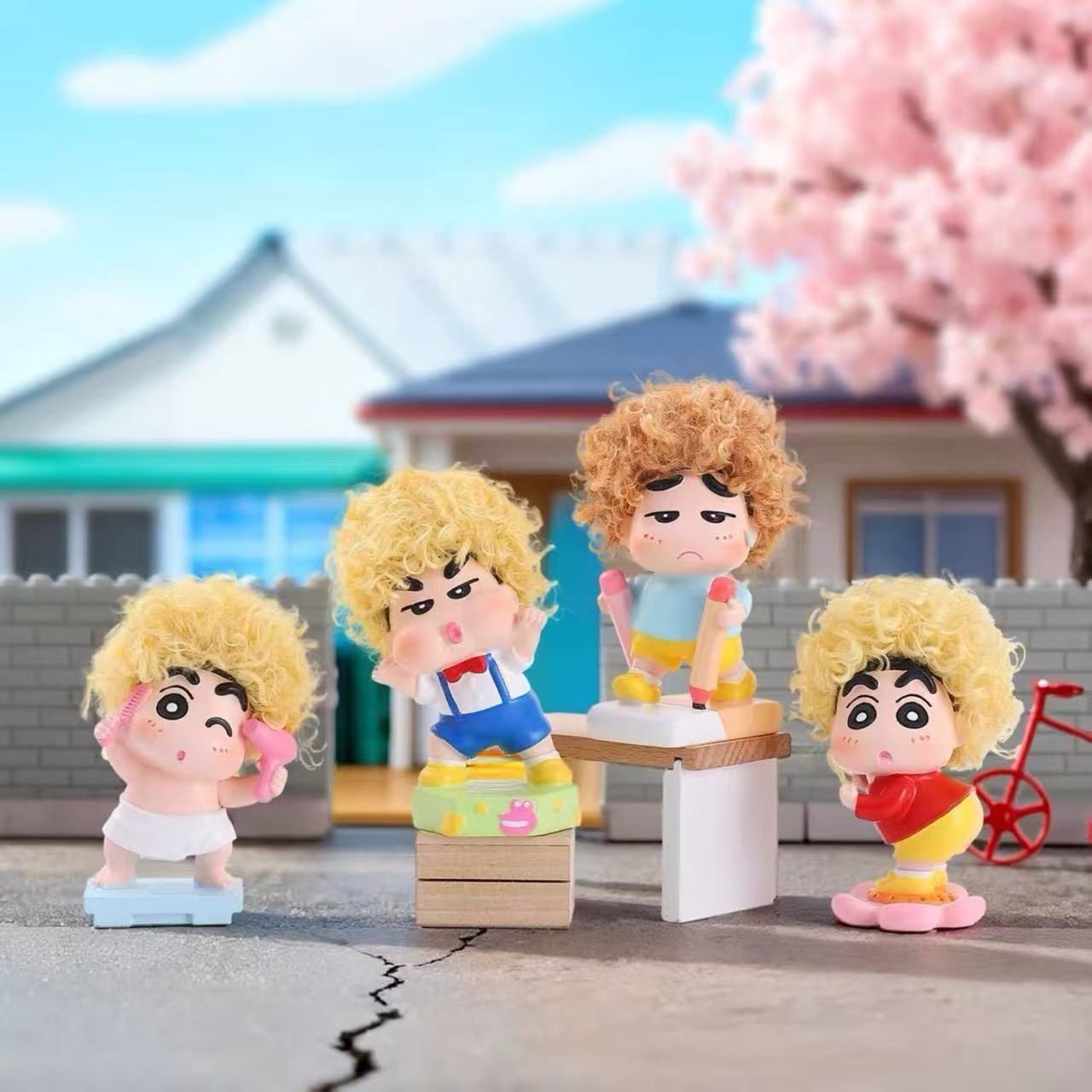 Crayon Shin-chan Afro Hair Series Standing Figure Blind Box