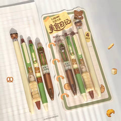 Lopet Food Diary Gel Pen Set 0.5mm – Black Ink (4 Pack）