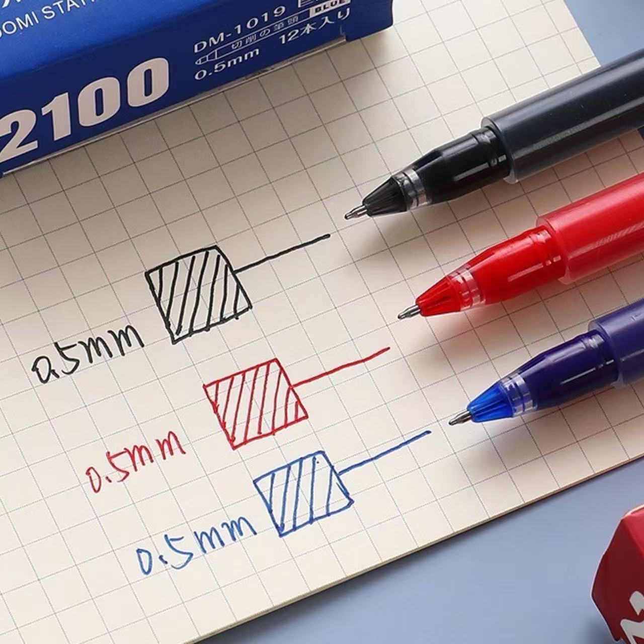 DOMI 2100m Large Capacity Capped Gel Pen 0.5mm