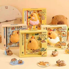 Capybara PU Puff B6 Notebook Gift Set – 192 Sheets with Blind Box Pen & Squishy Toy