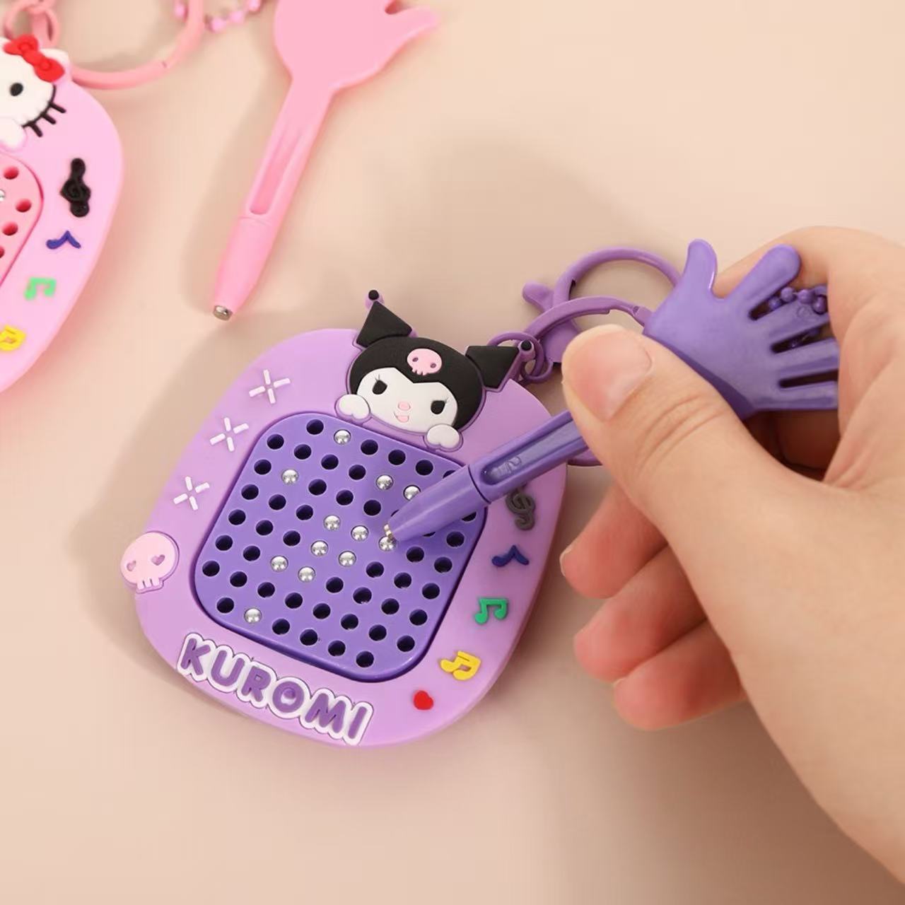 Sanrio Magnetic Drawing Board & Marble Maze Keychain Toy 2-in-1