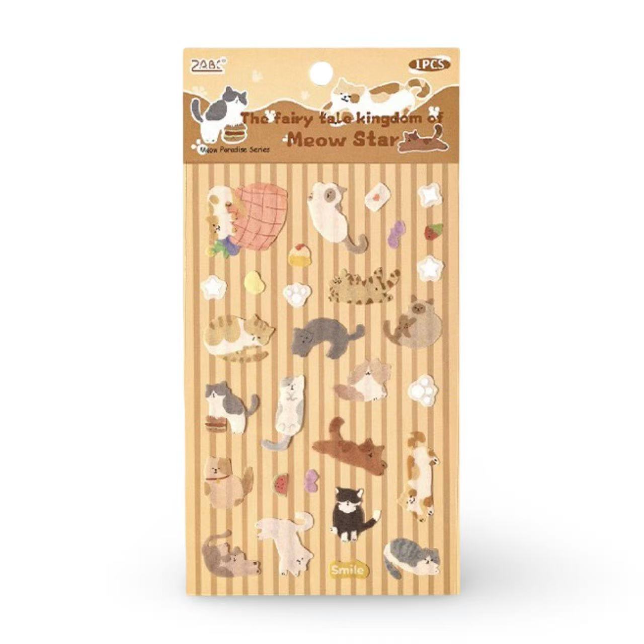 Meow Paradise Series Foil Washi Stickers