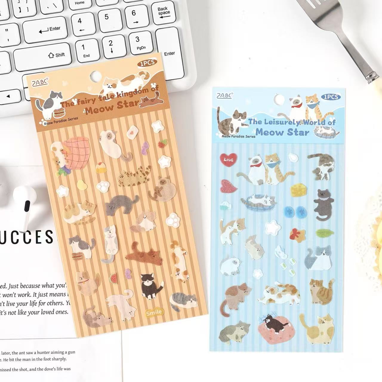 Meow Paradise Series Foil Washi Stickers