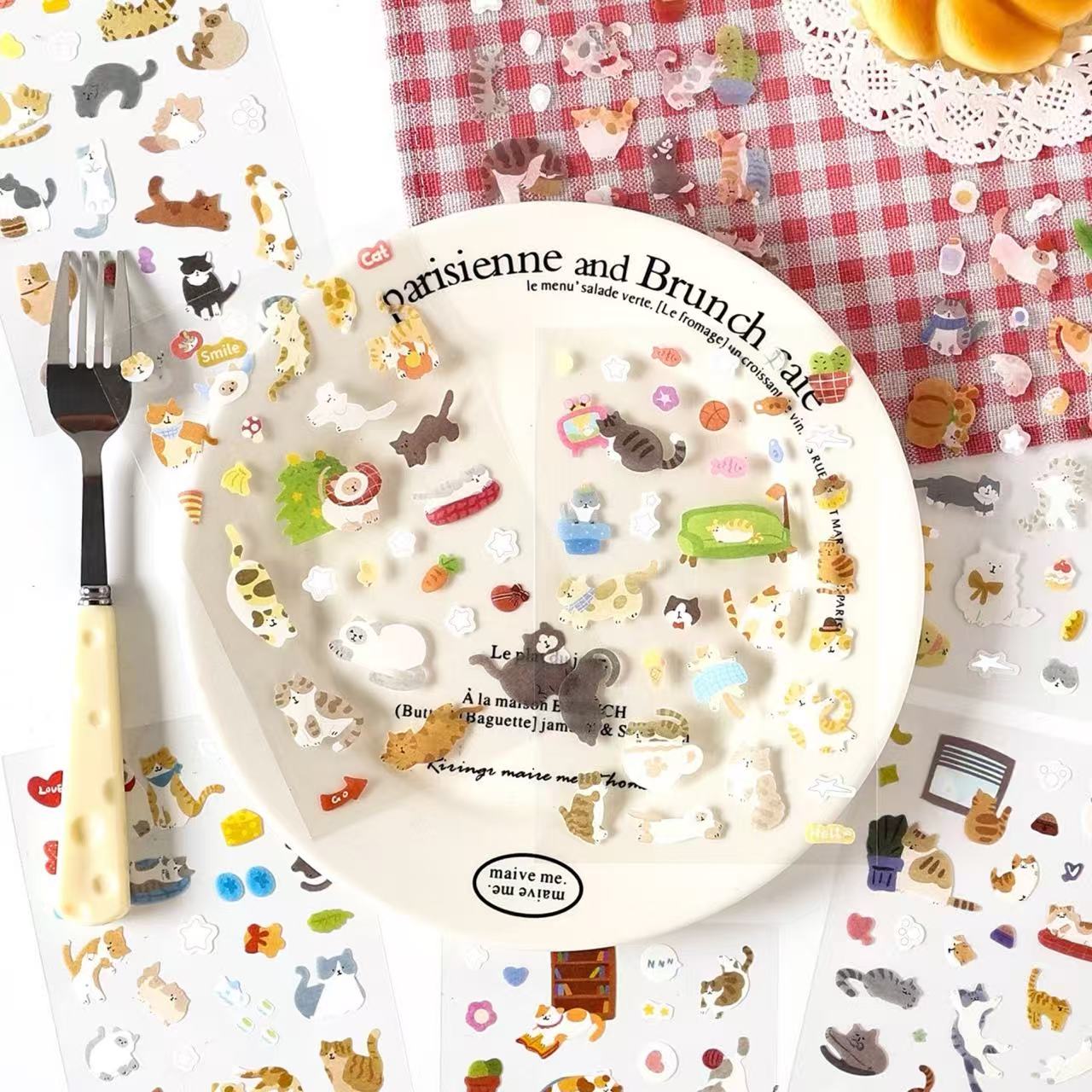 Meow Paradise Series Foil Washi Stickers