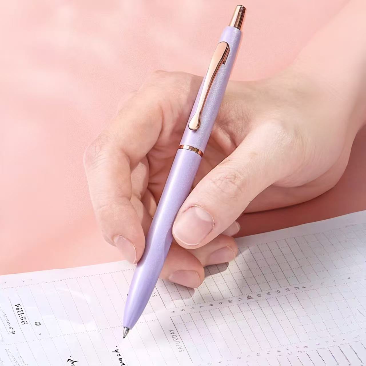 Zebra Limited Edition Pearl Metallic Retractable Gel Pen 0.5mm Black Ink – Lilac Purple