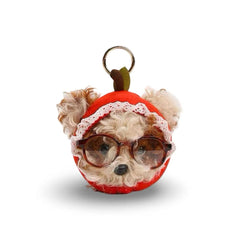 Apple Hat Plush Puppy Keychain