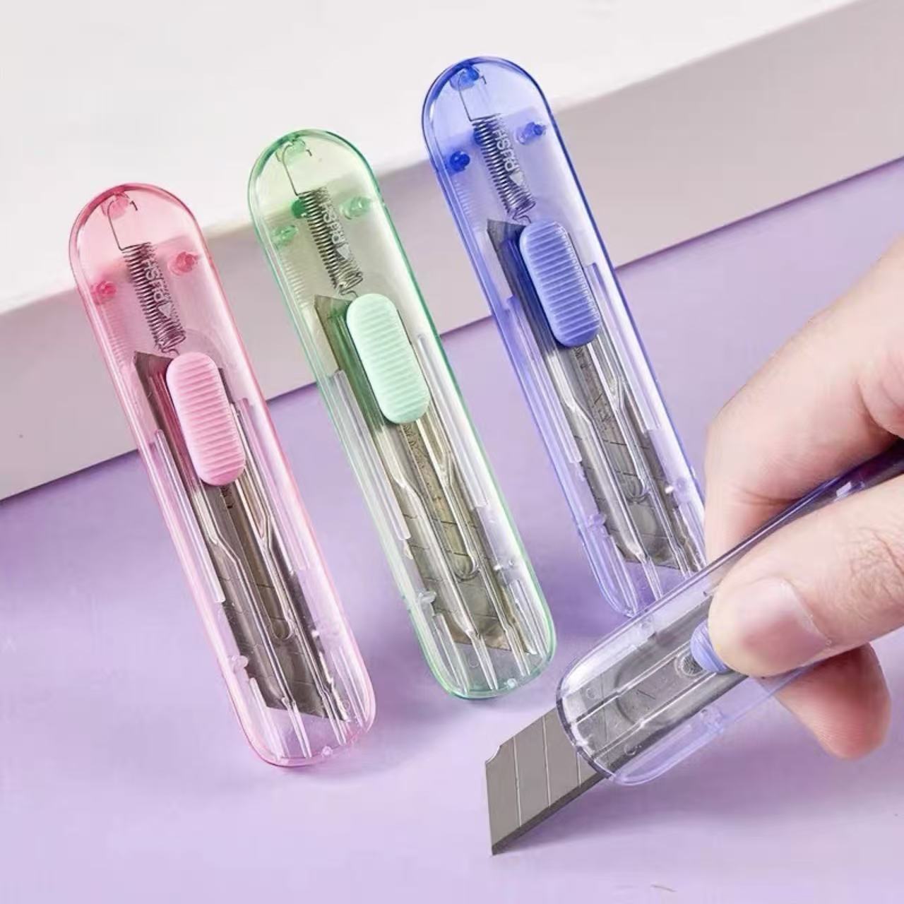 Transparent Auto-Retractable Cutter Assorted