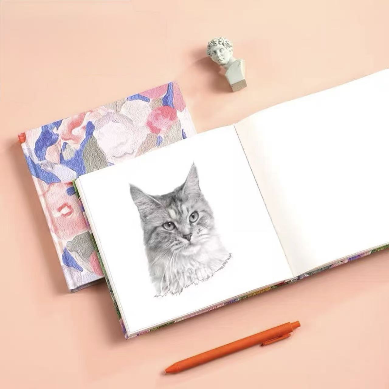 Floral Fabric Hardcover Blank Journal 80 Sheets Assorted