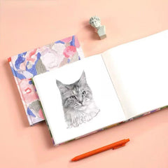 Floral Fabric Hardcover Blank Journal 80 Sheets Assorted