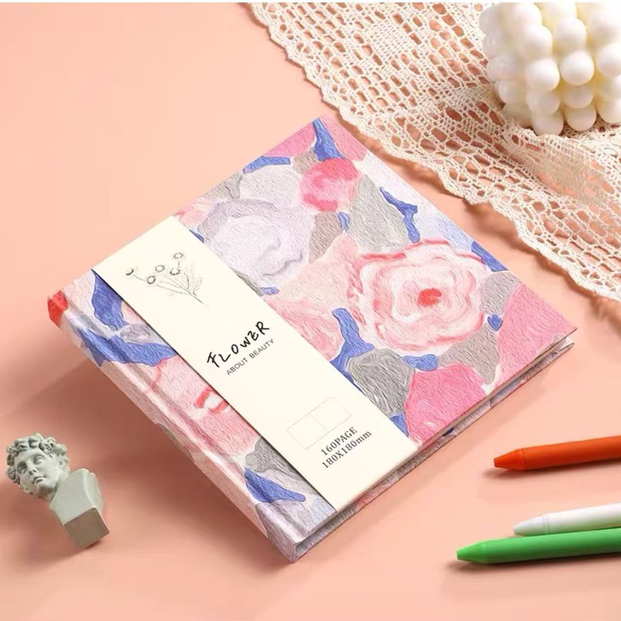 Floral Fabric Hardcover Blank Journal 80 Sheets Assorted