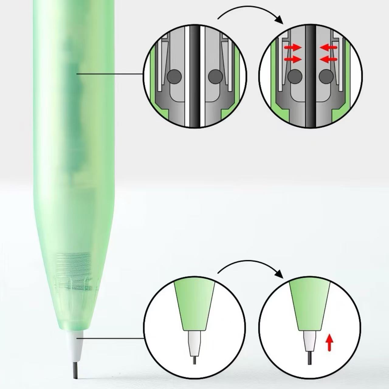 KACO Heart Twist Automatic Frosted Transparent Mechanical Pencil 0.5mm