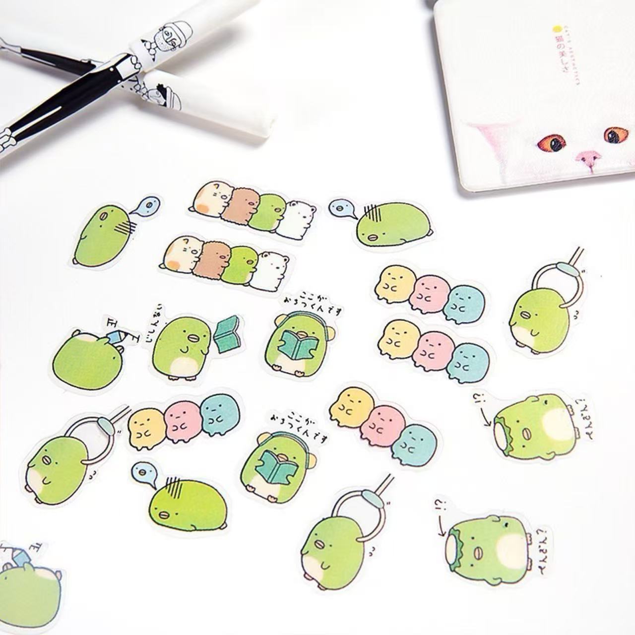 Japanese Corner Creatures PVC Waterproof Sticker Pack 50pcs