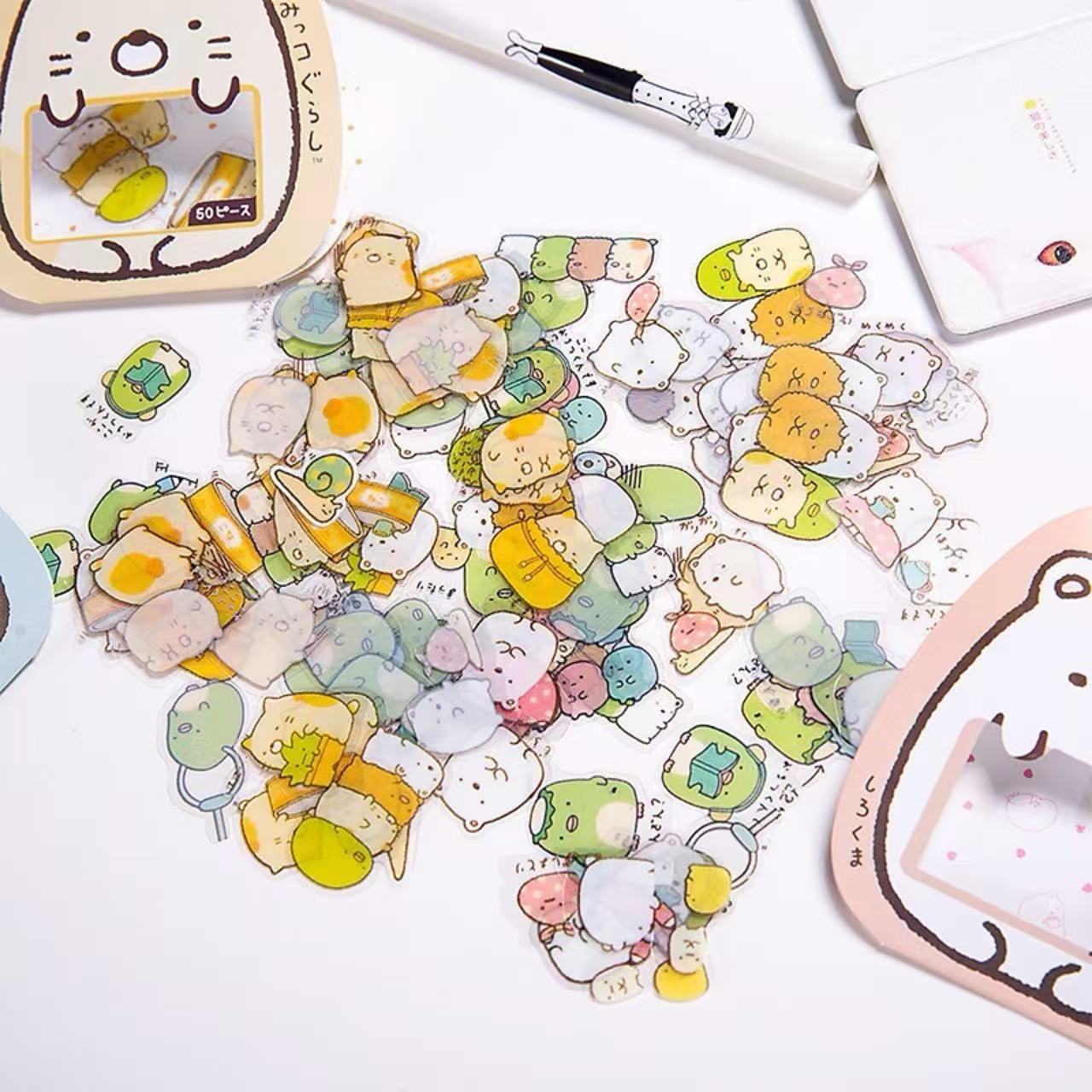 Japanese Corner Creatures PVC Waterproof Sticker Pack 50pcs