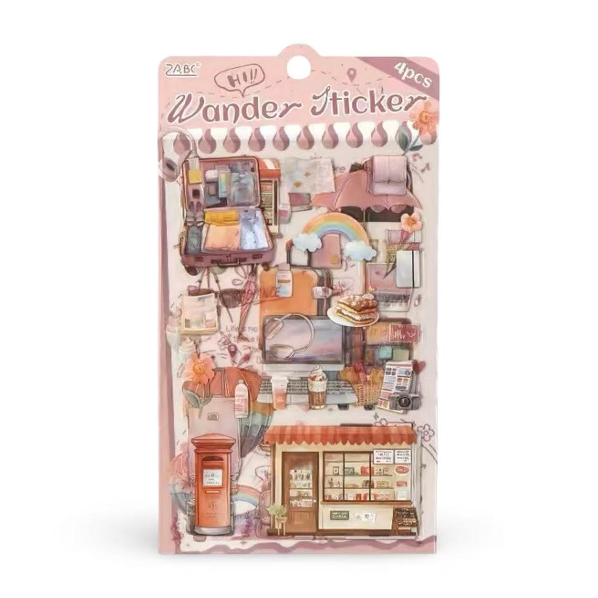 Travel Journal PVC Waterproof Sticker Set 4 Sheets