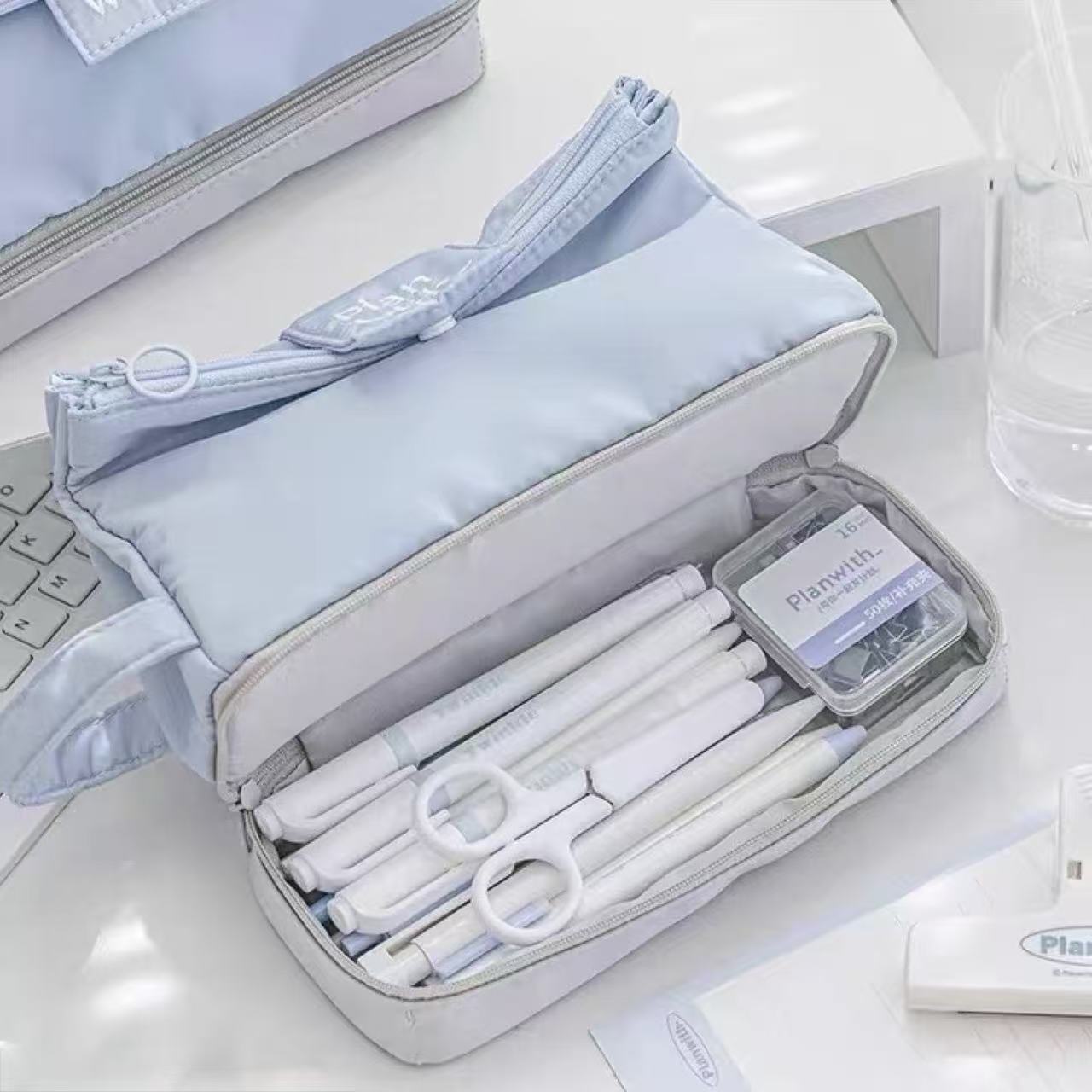Planwith Milk Carton Multi-Function Pencil Case – Blue