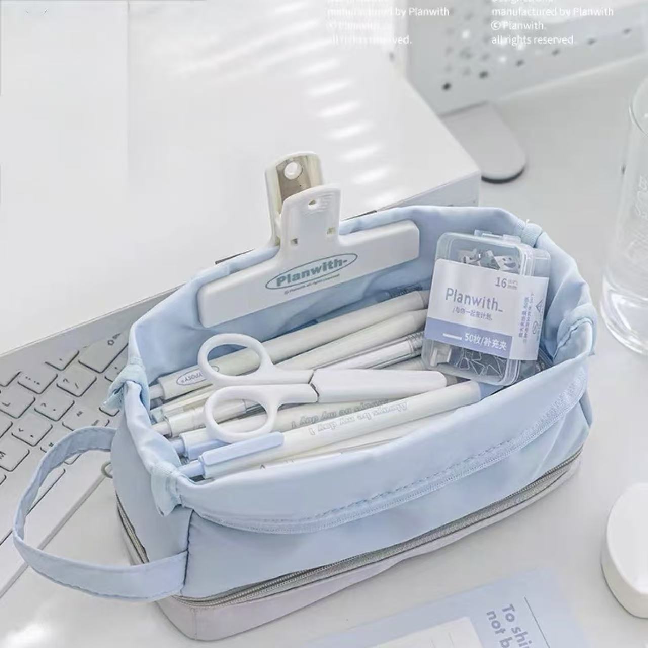Planwith Milk Carton Multi-Function Pencil Case – Blue