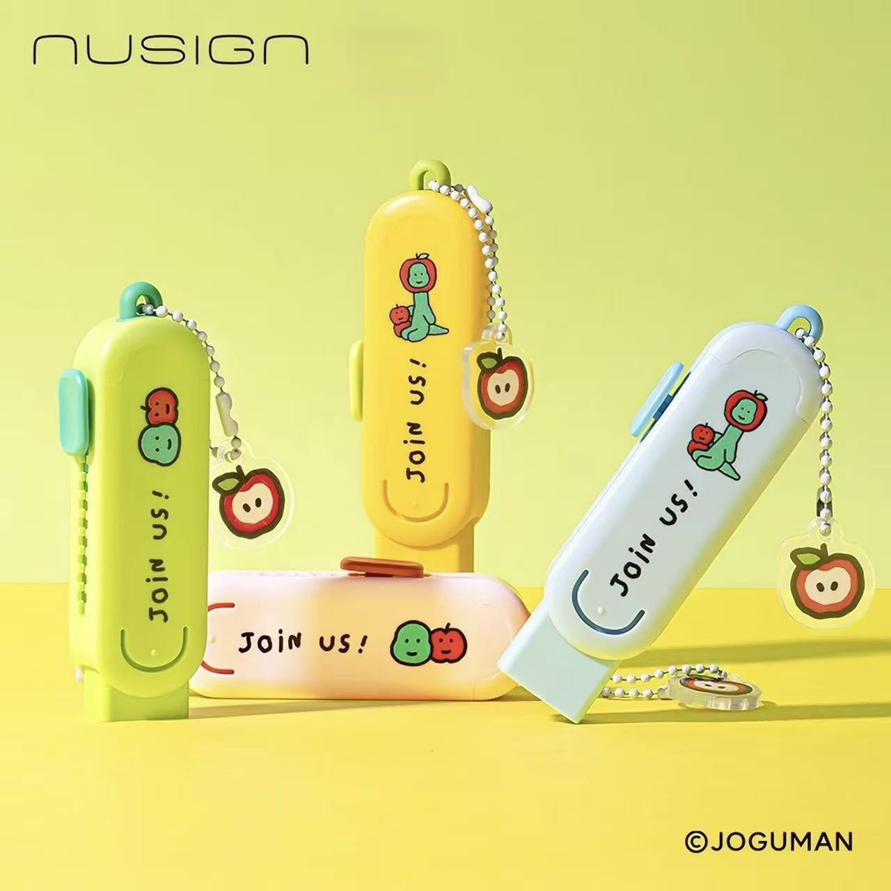 Nusign × Joguman Push Retractable Eraser with 1 Refill Set  Assorted