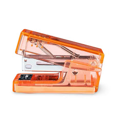 Transparent Mini Stapler with 830 Staples Set – Orange