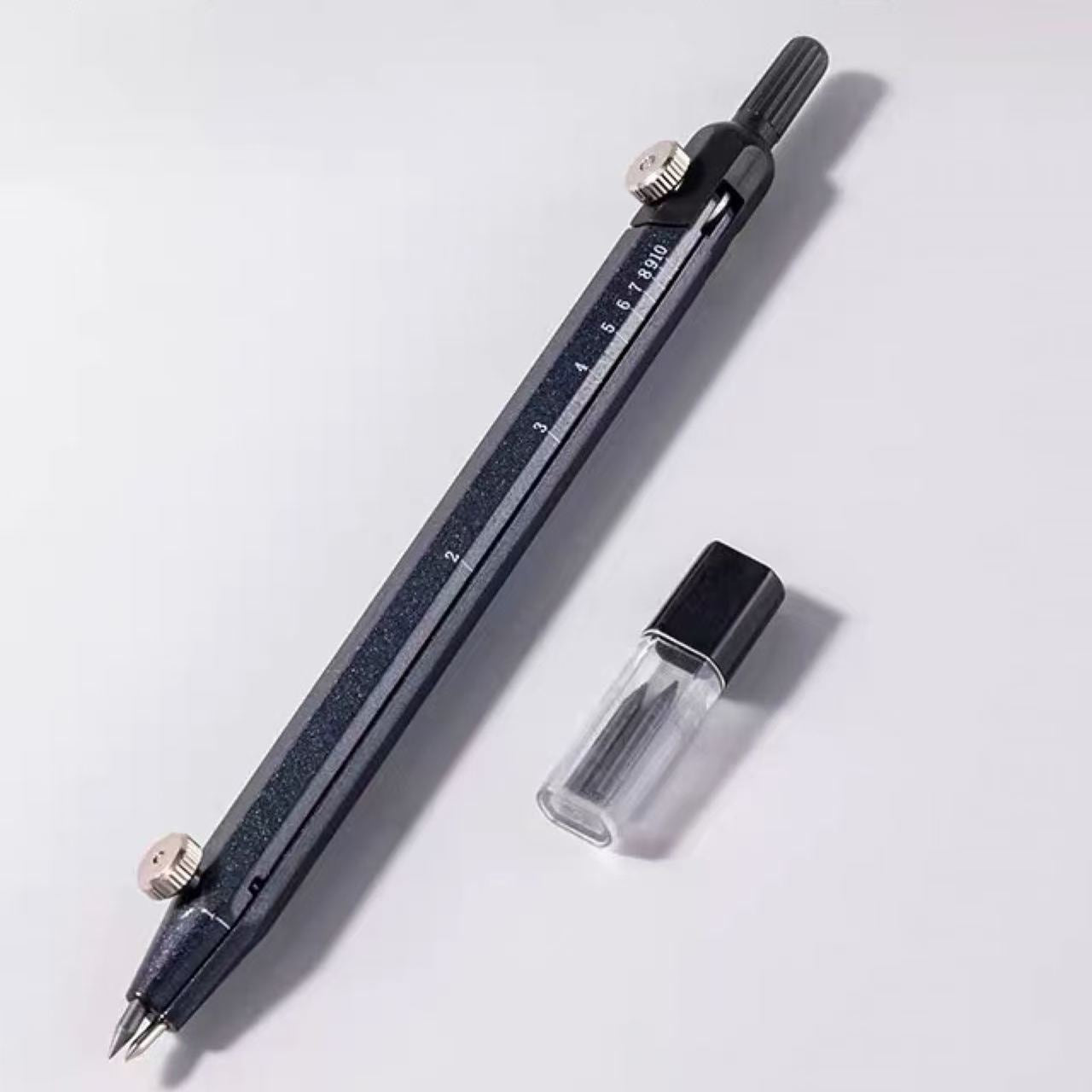 Deli Precision Compass with Radius Scale Set – Black