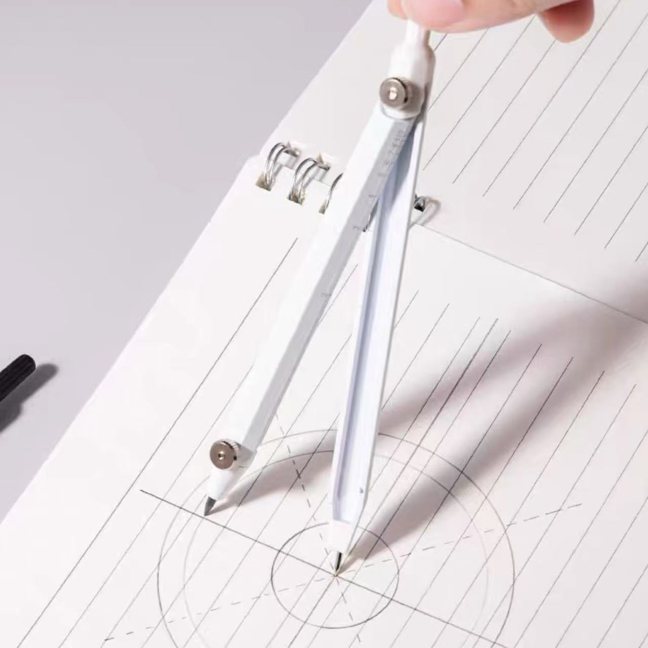 Deli Precision Compass with Radius Scale Set – White