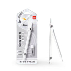 Deli Precision Compass with Radius Scale Set – White