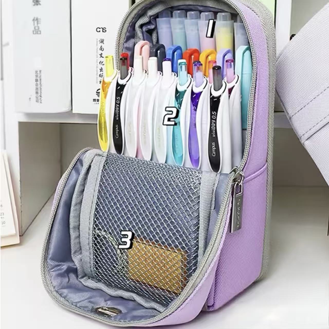 KOKUYO Multifunction Transformable Pencil Case – Light Purple