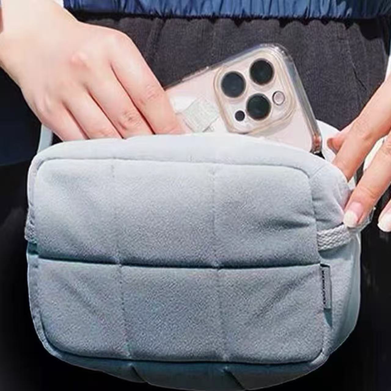 KOKUYO NEMU NEMU Soft Cloud Puffer Pencil Case – Blue Grey