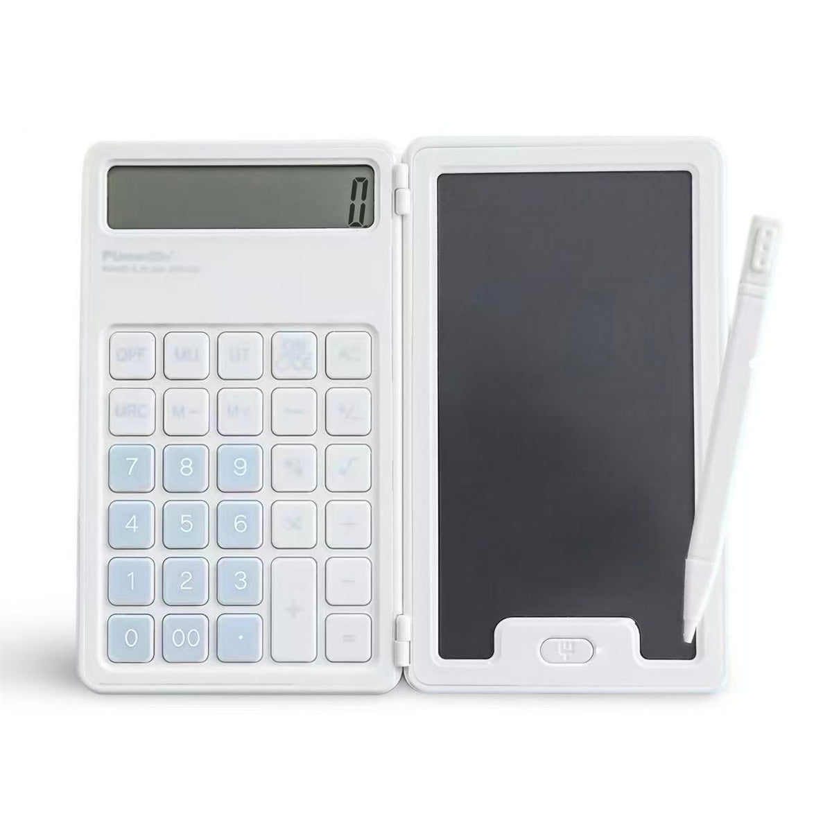 Planwith 2-in-1 Electronic Calculator & Writing Tablet – White