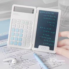 Planwith 2-in-1 Electronic Calculator & Writing Tablet – White