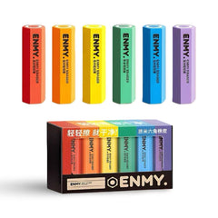 ENMY Hexagonal Rainbow Erasers 6pcs Set