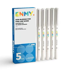 ENMY Dual-Tip Fineliner Pens 5pcs – Oil-Based Markers