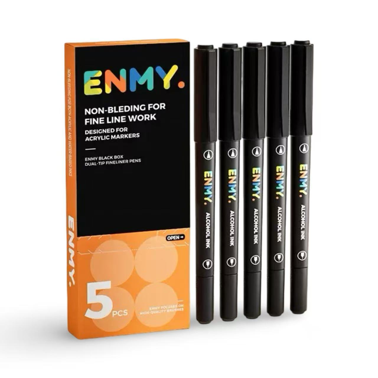 ENMY Dual-Tip Fineliner Pens 5pcs – Acrylic Markers