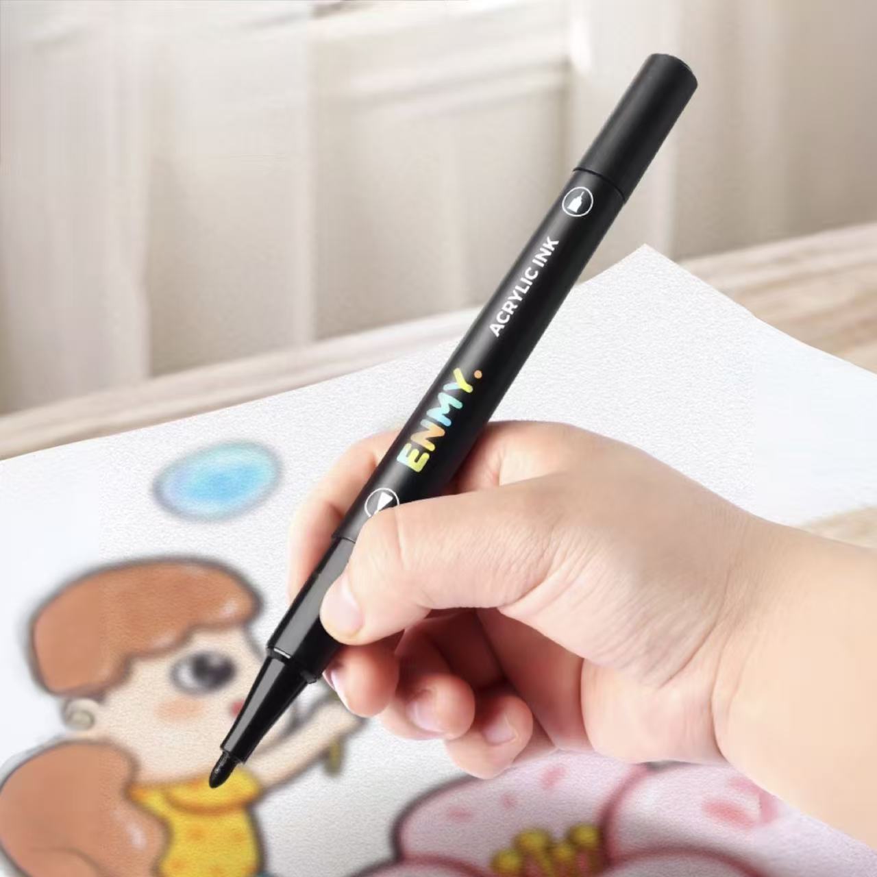 ENMY Dual-Tip Fineliner Pens 5pcs – Acrylic Markers