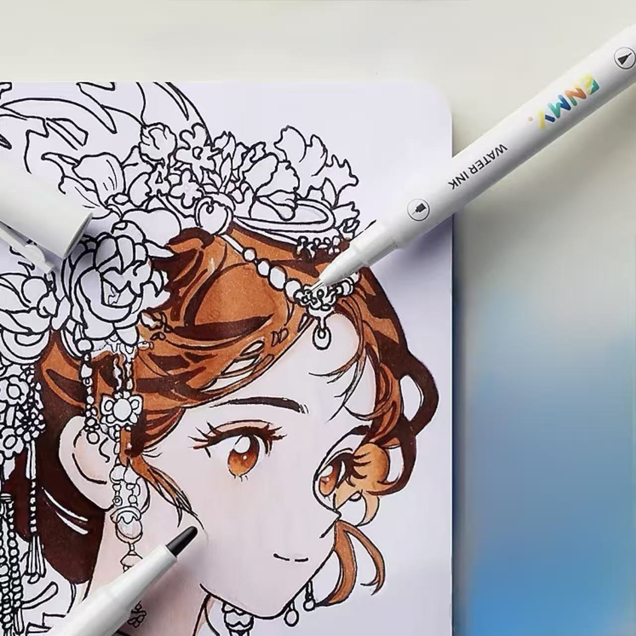 ENMY Dual-Tip Fineliner Pens 5pcs – Oil-Based Markers
