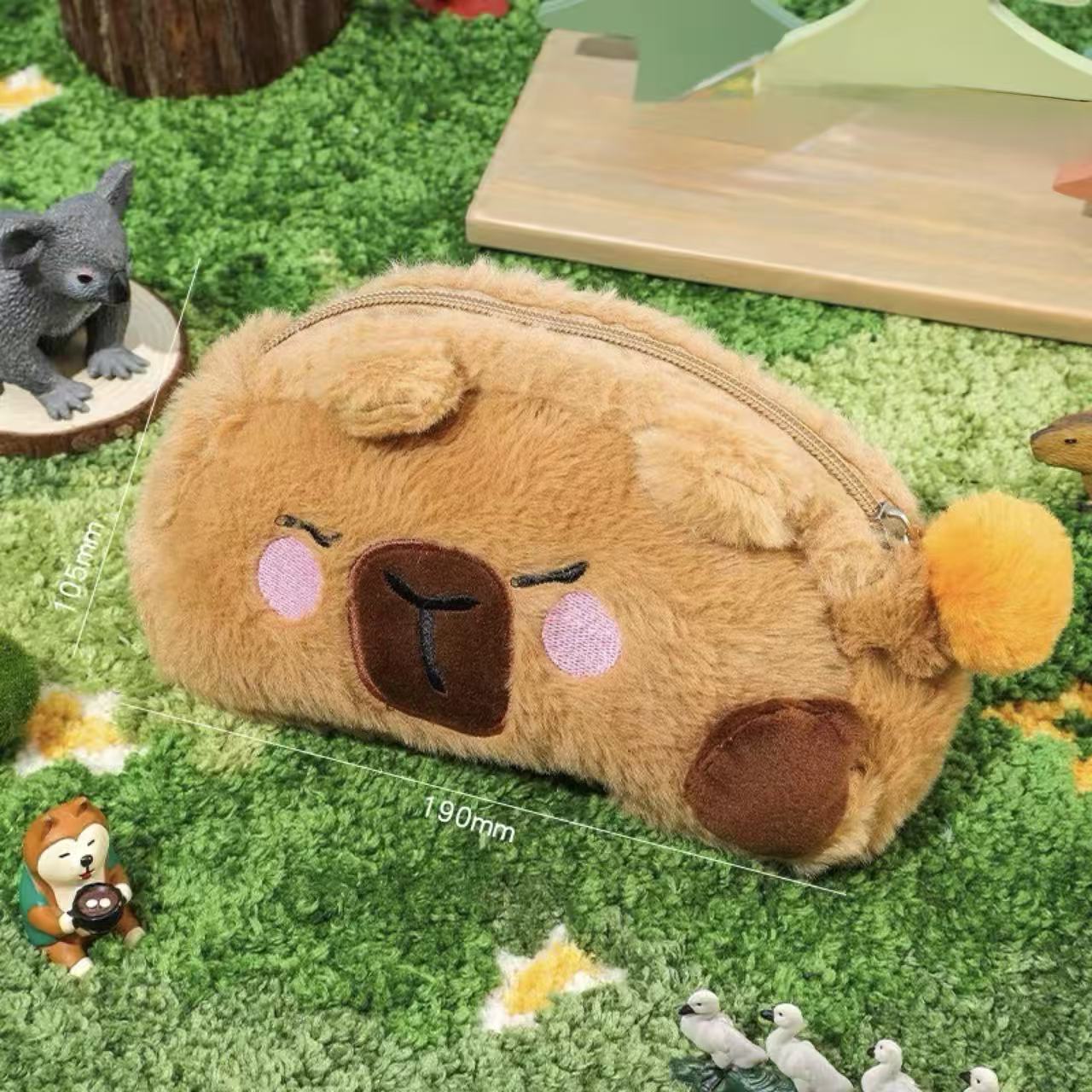 Capybara Large Capacity Plush Pencil Case
