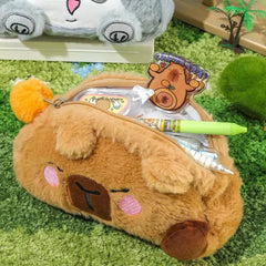 Capybara Large Capacity Plush Pencil Case