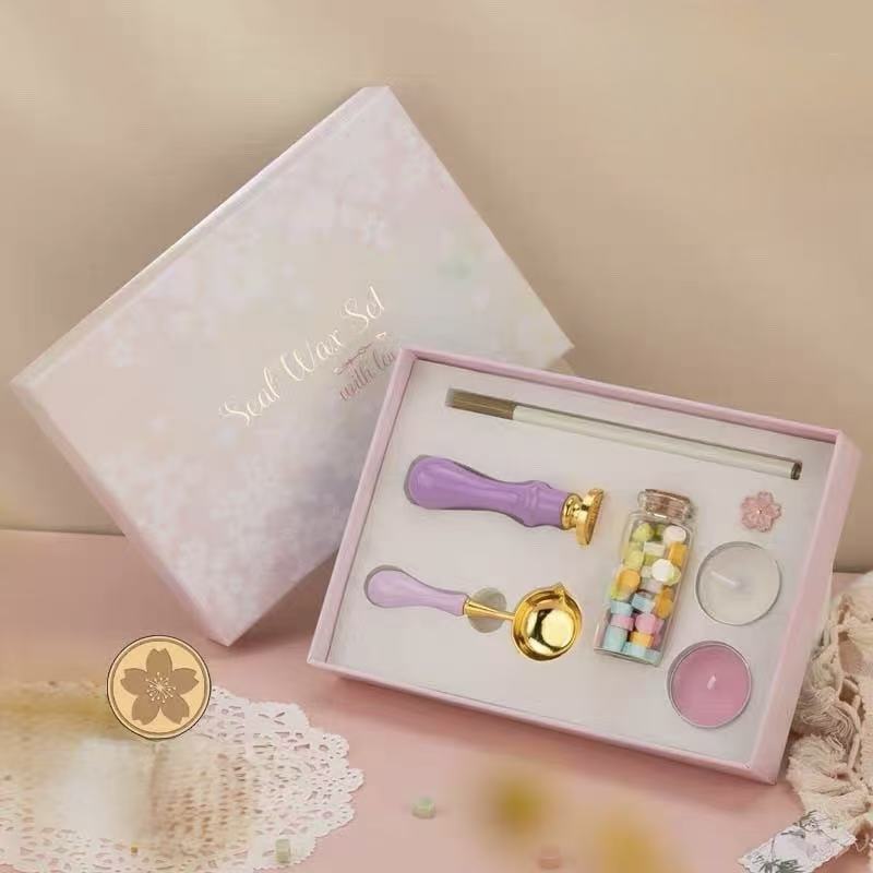 Sakura-Themed Wax Seal Stamp 7-Piece Set